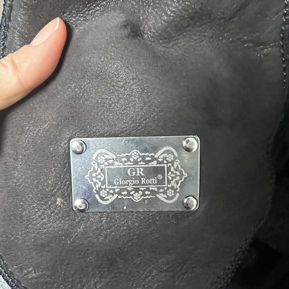 Women’s Real Shearling Hooded Coat sz S Penny Lane Jacket Patchwork Mob Wife - Picture 12 of 12